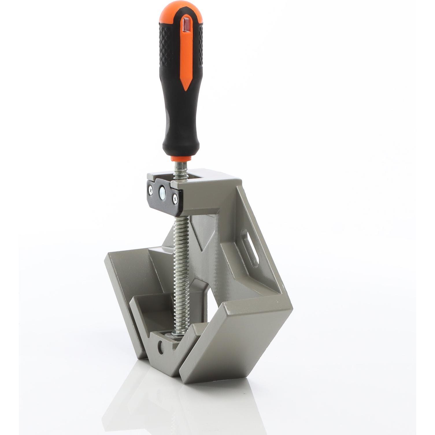 XPOtool, Schraubstock + Zwinge, 90° Winkelspanner Alu 70mm Breite Eckspanner Schwenkbacke Winkelklemme (70 mm)