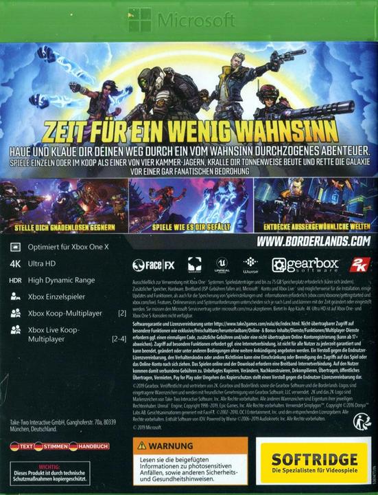 Produktbild 2K Games Borderlands 3 (Xbox Series X, Xbox One X, DE)