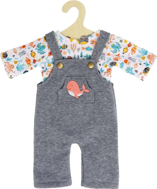 Heless Puppen-Latzhose mit Wal-T-Shirt, 28-35 cm