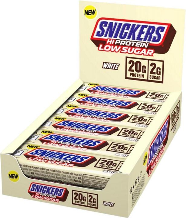 Image du produit Snickers Barre Hi Protein à faible teneur en sucre (Chocolat blanc, 12 pcs, 748 g)