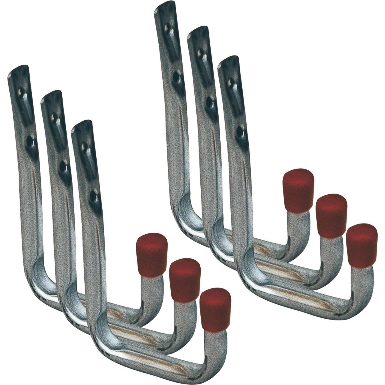 Thumbnail - Pohl, Werkzeugwand, Wandhaken U-Form Garagenhaken 120x82 mm verzinkt mit roten Endkappen 6 Stück