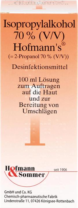 Actual product image Isopropyl alcohol 70% (V/V) 's disinfectant, 100 ml solution (100 ml)