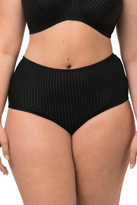 Actual product image Ulla Popken 2 Pack of Stretch Microfiber Brief Panties - Pinstripe (46, 48)