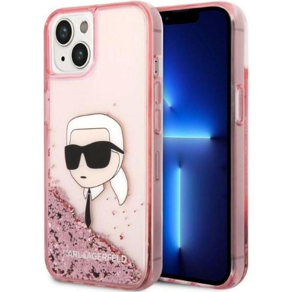 Karl Lagerfeld KLHCP14LLNCHCP iPhone 14 Pro 6.1" pink/pink hardcase Glitter Choupette Head (Apple iPhone 14 Pro), Smartp...