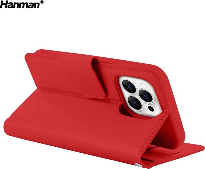 Produktbild Hanman Apple iPhone 12 / 12 Pro - Mill Flip Case mit 3 Kartenfächern, rot (Apple iPhone 12, Apple iPhone 12 Pro)