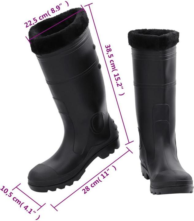 Image du produit VidaXL Bottes en caoutchouc avec doublure amovible Gr. PVC (41)