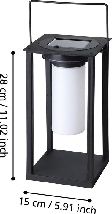 Actual product image EGLO USIGNI SOLAR LANTERN - Black/White (300 lm, IP44)
