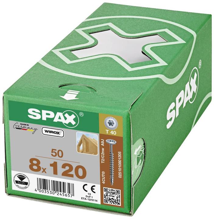 Produktbild Spax Tellerkopf T-Star Plus T40 Vollgewinde Wirox (50 Schrauben pro Stück)