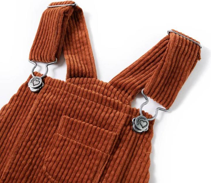 Produktbild VidaXL Kinder-Latzkleid Cord Cognac 104,Material: 100 (104)