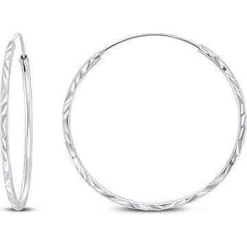Brilio, Ohrringe, Silver - Timeless silver round earrings EA01 - Diameter: 6 cm