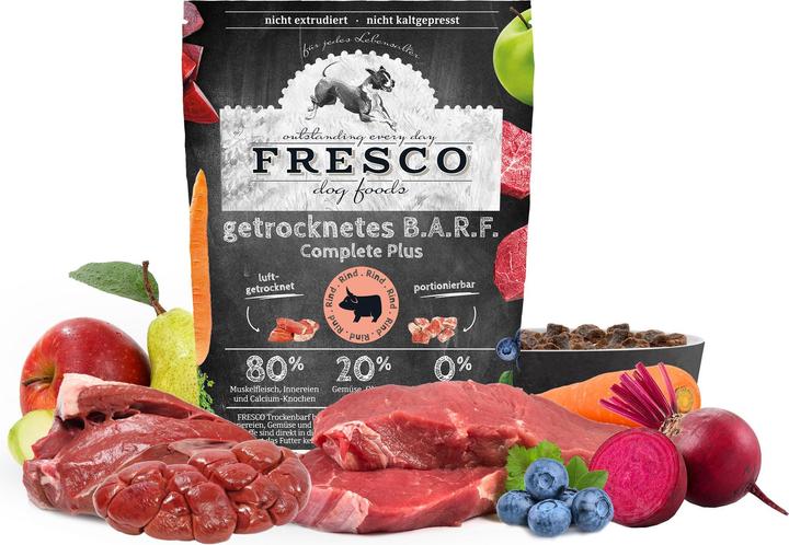Produktbild Fresco Trockenfutter BARF Complete Plus Rind, 2.5 kg (Senior, Adult, Junior, 1 Stk., 2700 g)