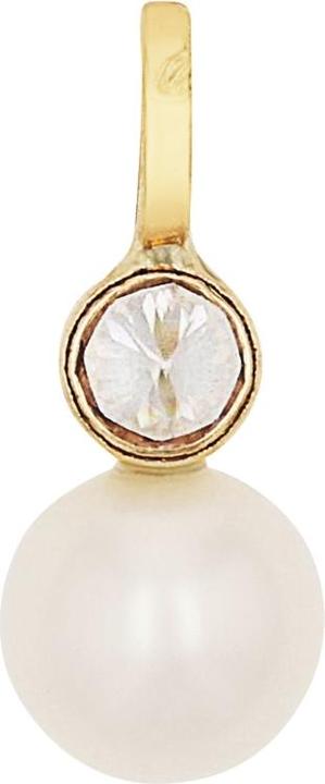 Image du produit Amor Pendentif pour femme, or 375, zirconium synth., perle de culture d'eau douce (9 ct, Or 375)