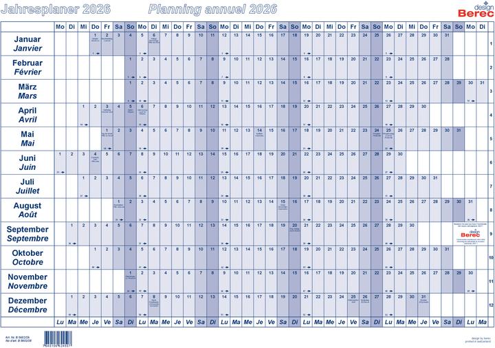 Actual product image Berec Paper Year Planner (A2)