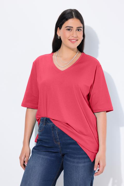 Produktbild Ulla Popken T-Shirt, Basic, Relaxed Fit, V-Ausschnitt, Halbarm (46, 48)
