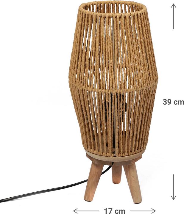 Image du produit Natura Punto Lampe de table en corde et bois