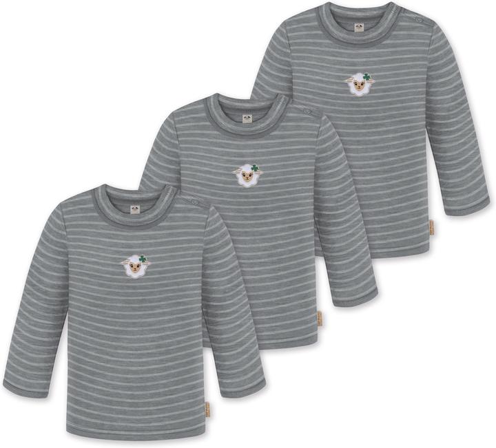 Produktbild Normani 3er Pack Baby Merino Longsleeve „Taupo" - 9467 (92)