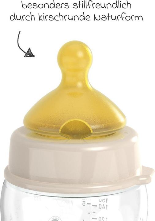 Produktbild NIP Babyflaschen PP-Flasche Cherry Green 150 ml + Latex-Trinksauger (150 ml)