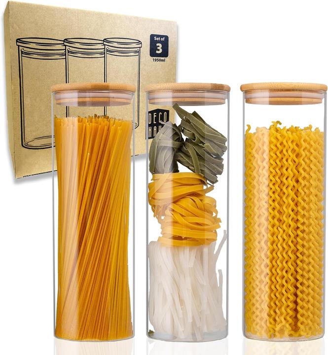Deco haus 3-teiliges Spaghetti Vorratsglas-Set (1.95 l)