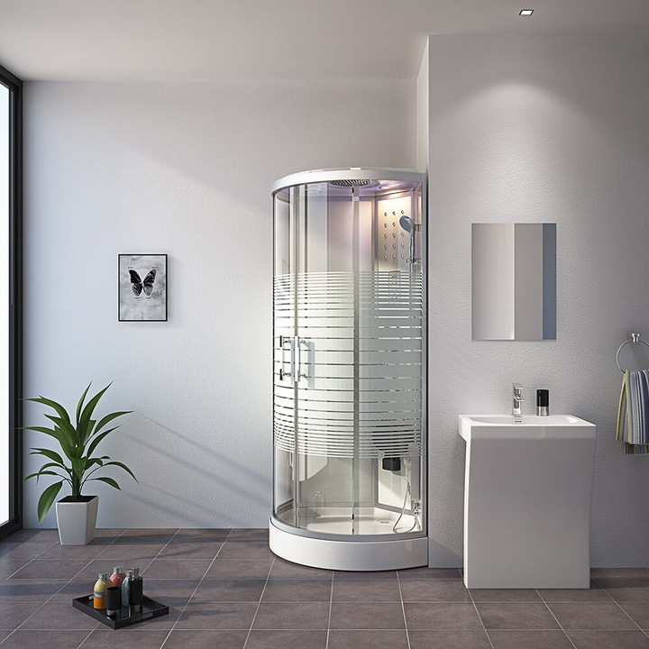 Produktbild Home Deluxe Dampfdusche mit Wasserfall Dampfsauna MANTA, 90x90x220cm
