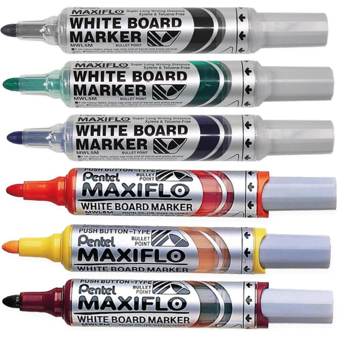 Thumbnail - Pentel, Marker, Whiteboard Marker Maxiflo (Red, 6 mm, 1 x)