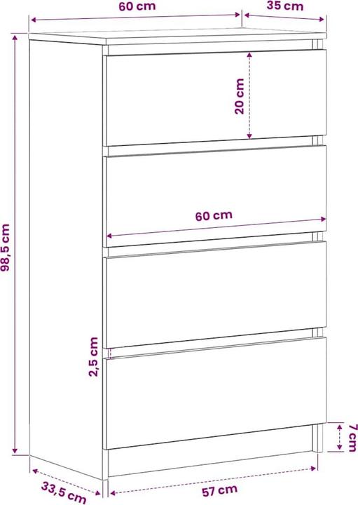 Produktbild vidaXL Peter (60 x 35 x 98.50 cm)