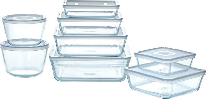 Pyrex - Cook & Freeze Schaal met Deksel Set van 8 Stuks - Transparant/Wit