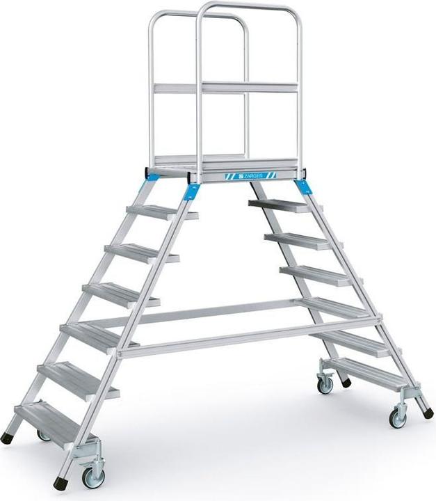 Zarges Podesttreppe fahrbar, beidseitig begehbar