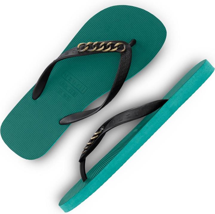 Actual product image Uzurii Gold Small men's flip-flops, forest green, size: 37/38 (37)