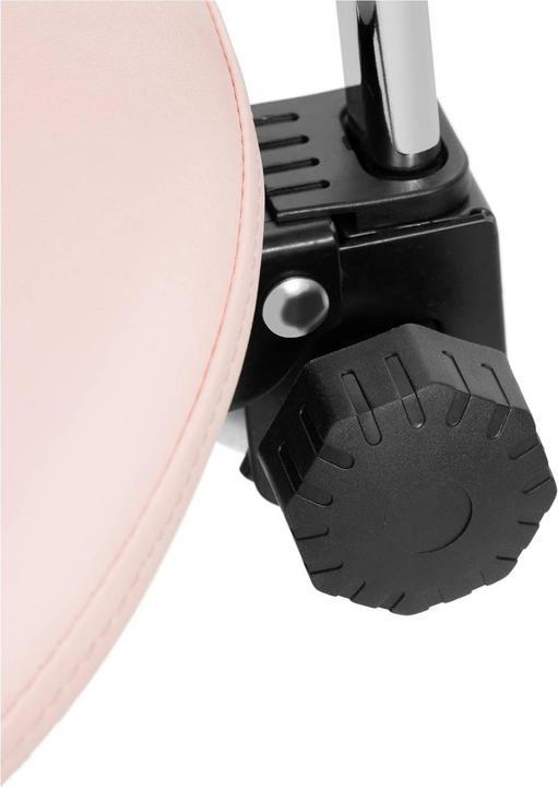 Produktbild Physa Sattelstuhl Sattelhocker mit Lehne Rollhocker Rosa, Silbern höhenverstellbar