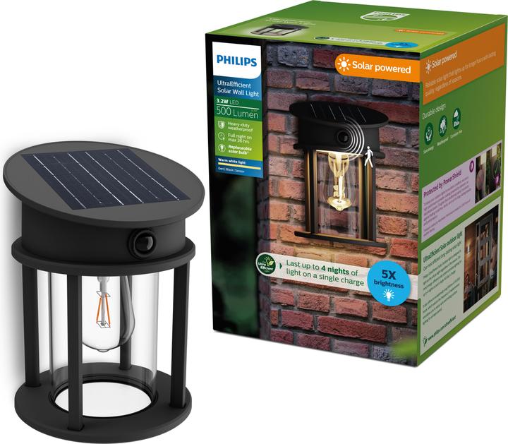 Philips Solar-Aussenwandleuchte (470 lm, E27, IP44)