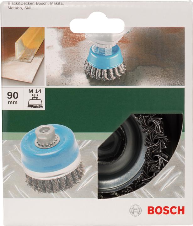Produktbild Bosch Zubehör Topfbürste für Winkel- und Geradschleifer – Gewellter Draht, vermessingt, 90 mm