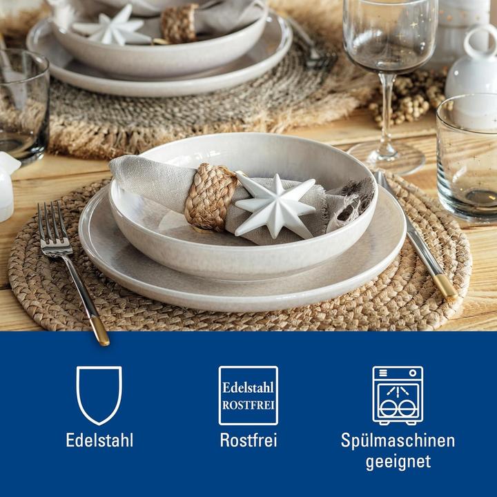 Produktbild Villeroy & Boch Tafelbesteck 30tlg. Ella teilvergoldet (30 Stk., Besteck Set)