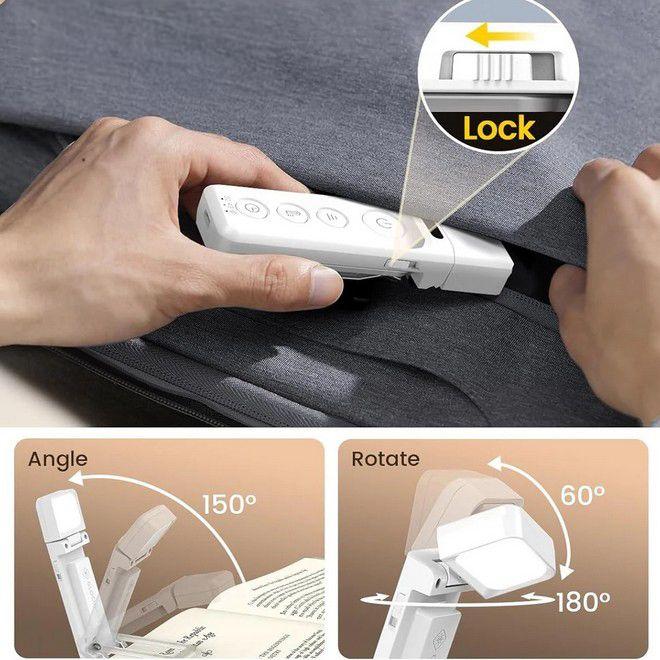 Actual product image Bon Voyage LumiClip Pro Series LED Leselampe mit Clip, USB-C & Sleep-Timer (11.50 cm)