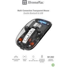 XtremeMac Muli Connection (Kabellos), Maus, Transparent, Schwarz