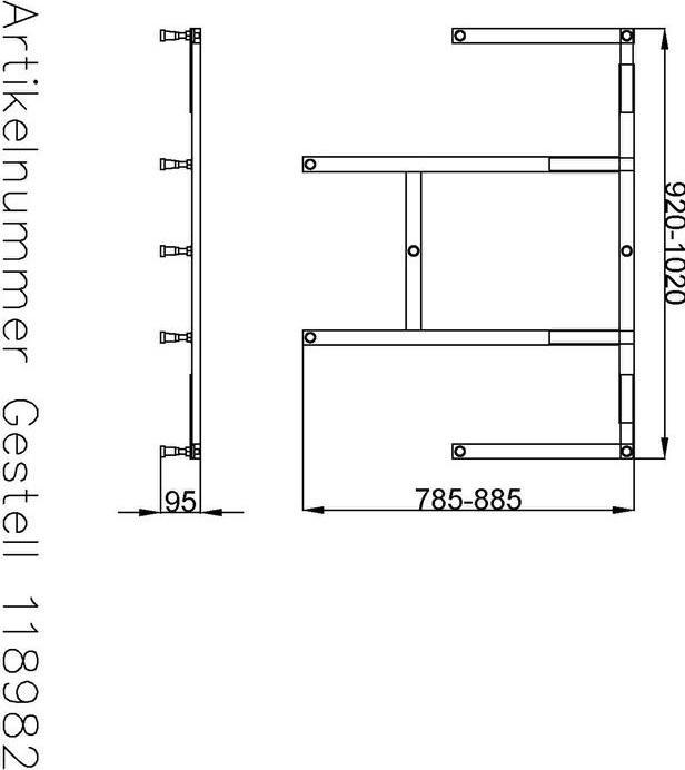 Image du produit Hoesch Châssis Muna pour DuWa. Demi-ronde 1000x1000mm 1100x900mm