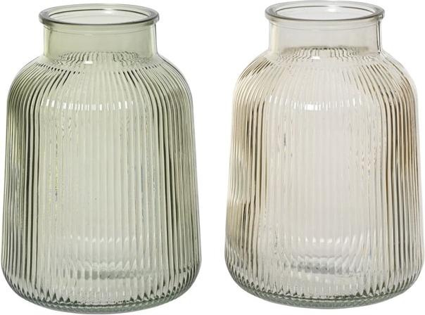 Produktbild Decoris Vase - geriffelt - aus Glas - ca. Ø 14 x 20 cm - 1 Stück (1 x)