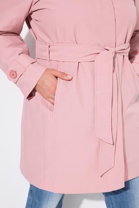Image du produit Ulla Popken Trench-coat à coupe évasée, col chemise et ceinture nouée (46, 48)