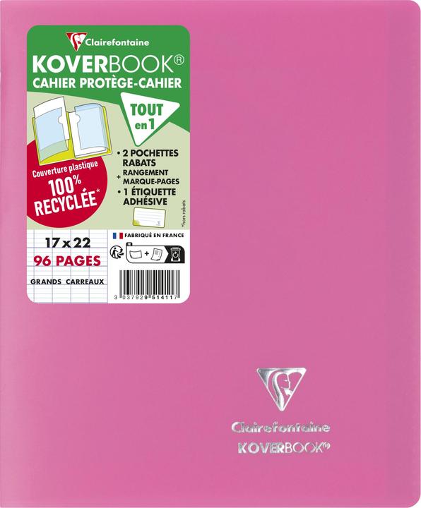 Actual product image Clairefontaine KOVER BOOK booklet 17x22 seyes (A5+, Special ruling, Hardcover)