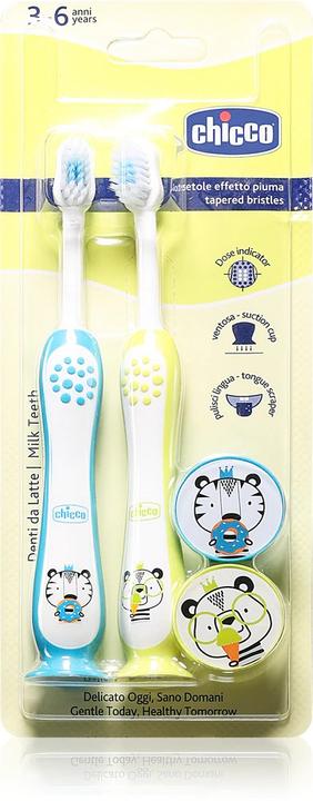 Chicco Tandenborstel Voor Kinderen 3-6 Jaar Tijger En Panda 2 Stuks (Extra zacht, 2x)