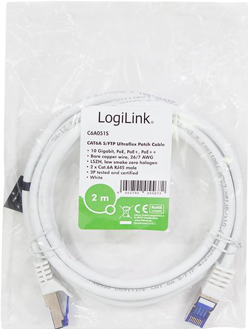 Produktbild LogiLink Netzwerkkabel (S/FTP, CAT6a, 2 m)
