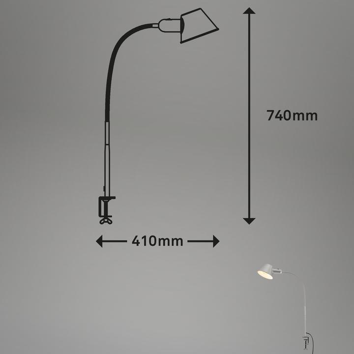 Produktbild Briloner Klemmleuchte, chrom-matt, 1xE27 exkl. / max.10W (E27)