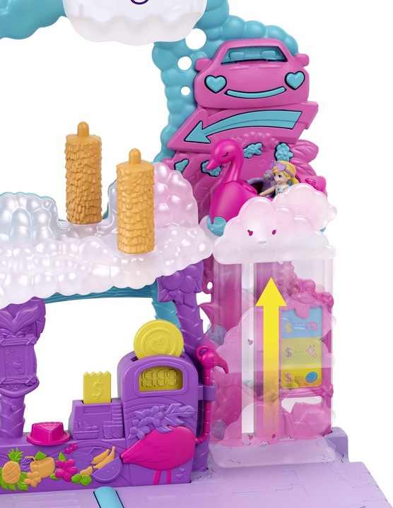 Produktbild Polly Pocket Pollyville Flamingo-Spass Autowaschanlage, 2 kleine Puppen, für Kinder ab 4 Jahren
