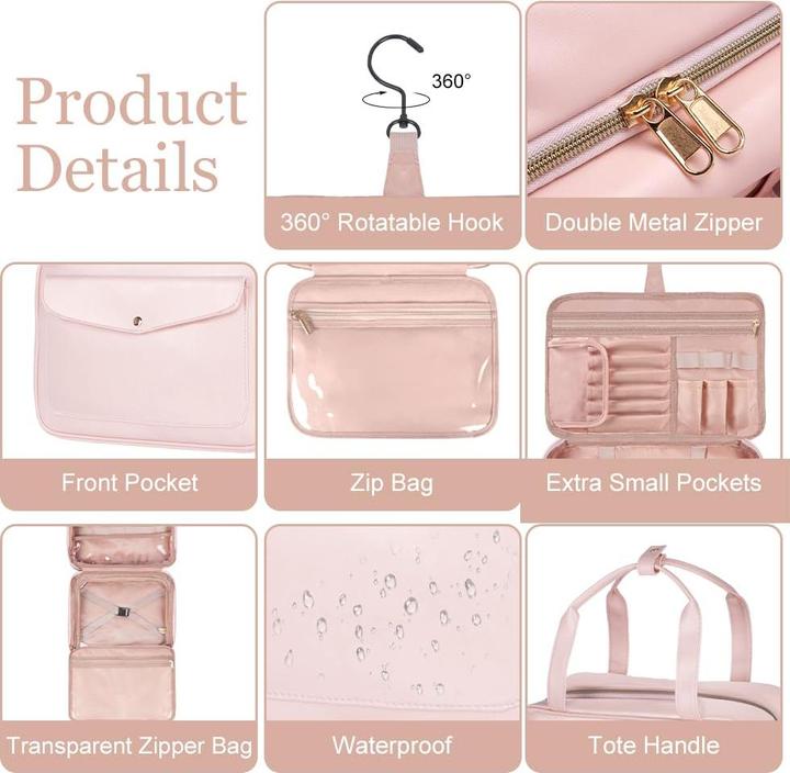 Produktbild Only-Bags.Store Reisekosmetiktasche, Kulturbeutel, Reisewaschbeutel, wasserdichter Kulturbeutel zum Aufhängen