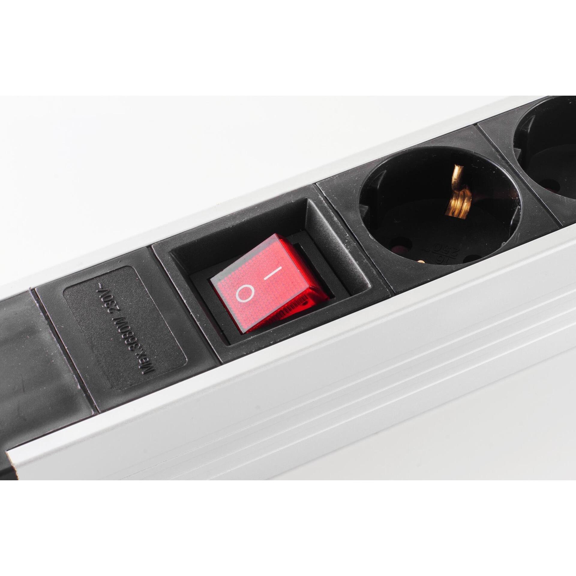 Thumbnail - Shiverpeaks, Steckdosenleiste, S/CONN maximum connectivity Alu Steckdosenleiste 6-fach, USB Buchse (6 x, USB-C, 1.50 m)