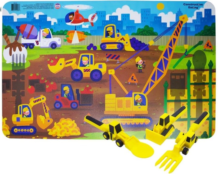 Actual product image Constructive Eating Construction Site Placemat & Cutlery Set