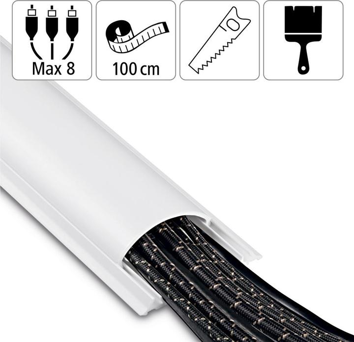 Actual product image Hama PVC cable duct, half round (Duct, 100 cm)