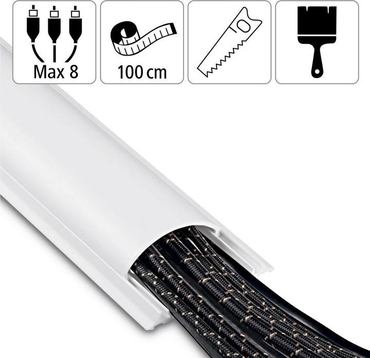 Immagine prodotto Hama Canalina per cavi in PVC, semicircolare (Tubazione, 100 cm)