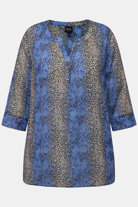 Actual product image Ulla Popken Sheer Dot Gradient 3/4 Sleeve Blouse (60)