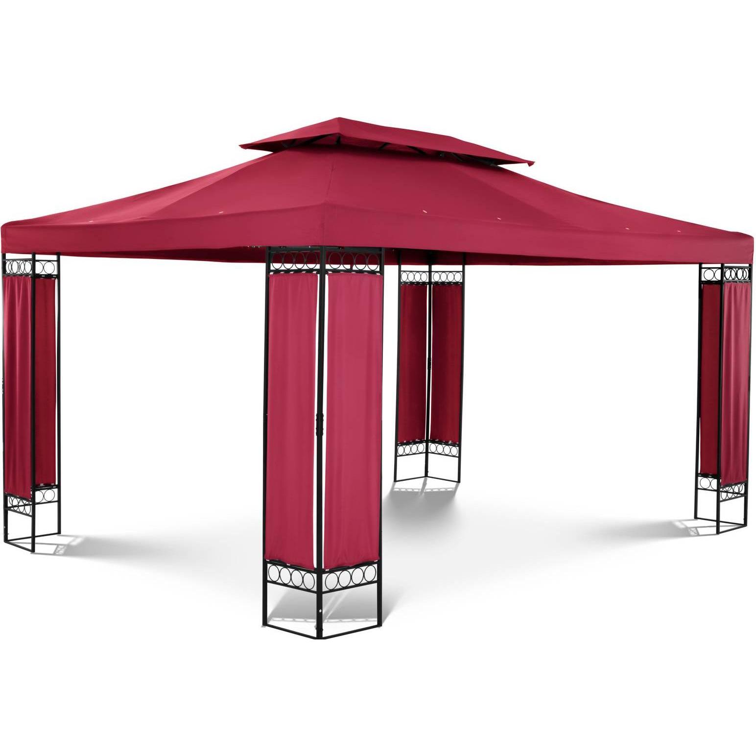 Uniprodo, Pavillon, Gartenpavillon Pavillon Festzelt Partyzelt Stahl 3x4m Beige (394 cm, 294 cm)
