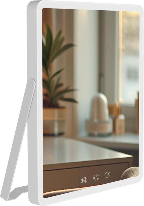 Produktbild CLP Schminkspiegel Caistor LED 3 Lichtfarben USB-C Standspiegel transportabel (25 x 30 cm)